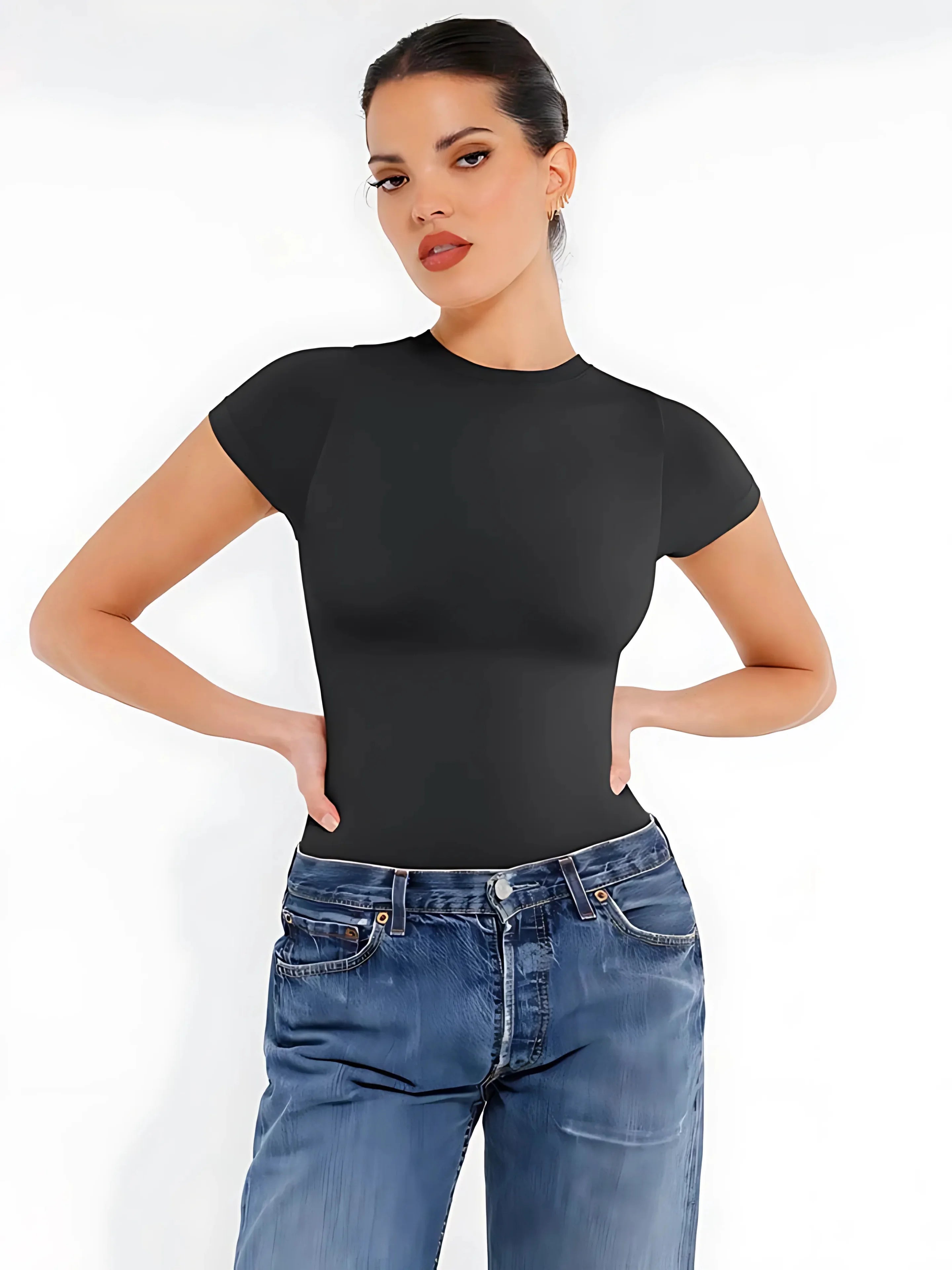Short Sleeve Hip Brief Bodysuit